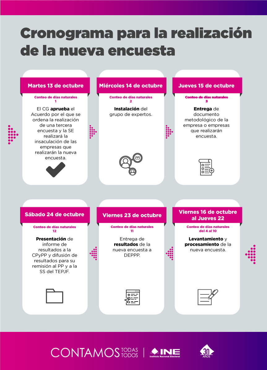 Cronograma para la realización de la nueva encuesta