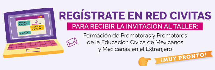 Computadora etilo comic de colores con texto para registro a red civitas