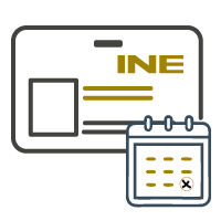 Icono de credencial y calendario para consultar vigencia